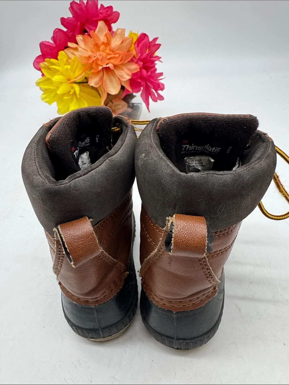 Kids Brown and Black Winter Duck Boots - Unbranded Size 7T